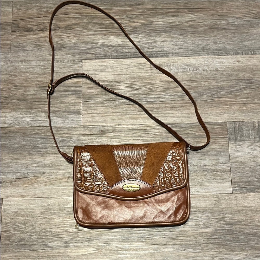 La Toscana made in Italy Elegant Brown Crossbody Bag
